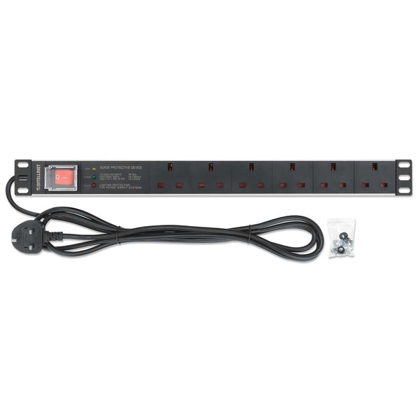 Intellinet 715195 unidad de distribución de energía (PDU) 6 salidas AC 1U Negro, Blanco (6)