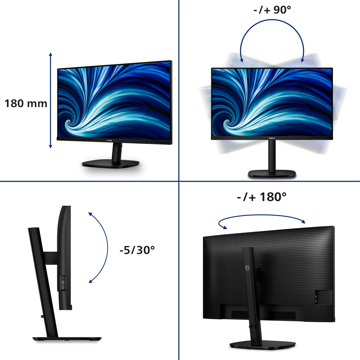 Philips 32B2U3601/00 pantalla para PC 31.5" 2560 x 1440 Pixeles Quad HD LCD
