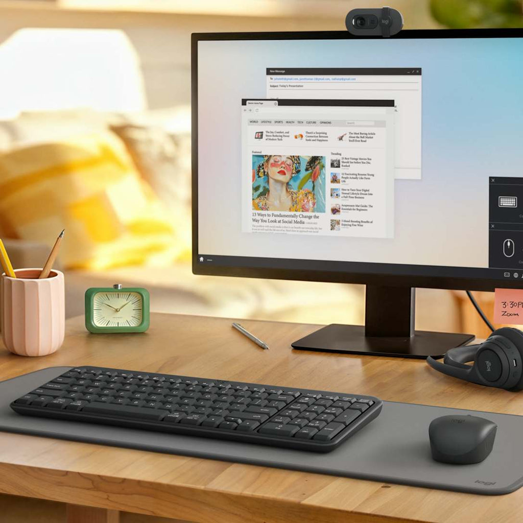 Logitech ERGO MK250 Combo teclado Ratón incluido Universal RF Wireless + Bluetooth AZERTY Francés Grafito (2)