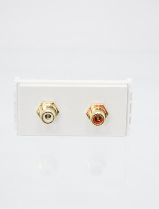 Vivolink WI221285 toma de corriente 2 x RCA Blanco (2)