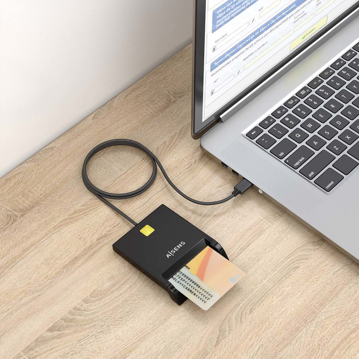 AISENS ASCR-SN06-BK lector de tarjeta inteligente Interior USB USB 2.0 (6)