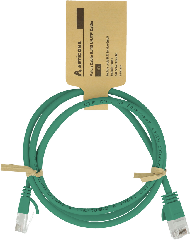 Cable patch RJ45 U/UTP Cat6a 2 m verde (5)