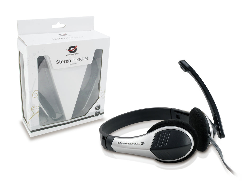 Conceptronic CCHATSTAR2_V2 Auriculares Alámbrico Diadema Oficina/Centro de llamadas Negro, Plata (4)