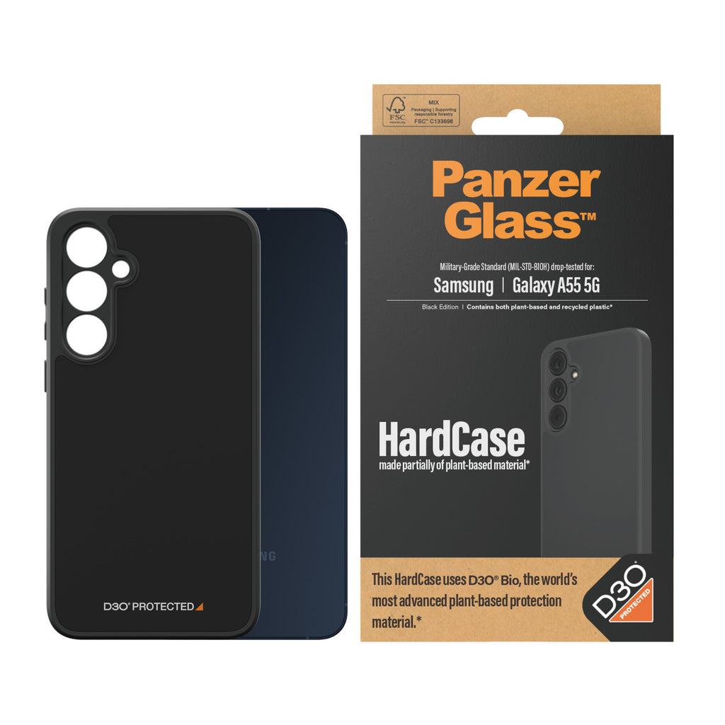 PanzerGlass ® HardCase Black with D3O® Samsung Galaxy A55 5G funda para teléfono móvil Negro (2)