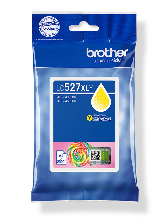 Brother LC-527XLY cartucho de tinta 1 pieza(s) Original Alto rendimiento (XL) Amarillo (2)