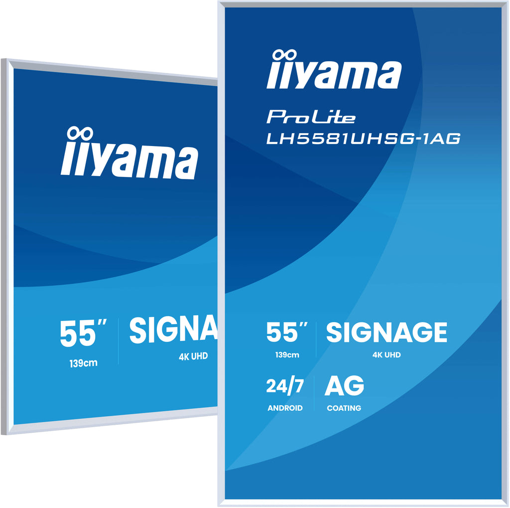 iiyama LH5581UHSG-1AG pantalla de señalización Pantalla plana para señalización digital 138,7 cm (54.6") Wifi 500 cd / m² 4K Ultra HD Blanco Procesador incorporado Android 24/7 (2)