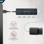 Axagon HUE-C2A hub de interfaz USB 3.2 Gen 1 (3.1 Gen 1) Type-A 5000 Mbit/s Negro (3)