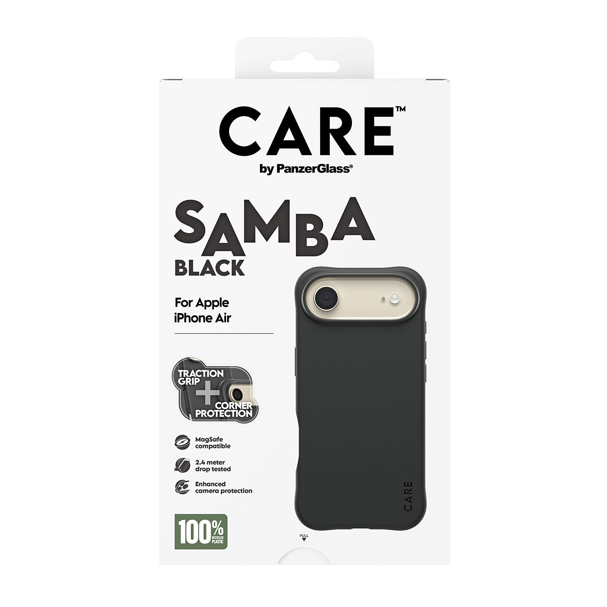 PanzerGlass CARE™ by ® Samba Case Black w. MagSafe iPhone Air funda