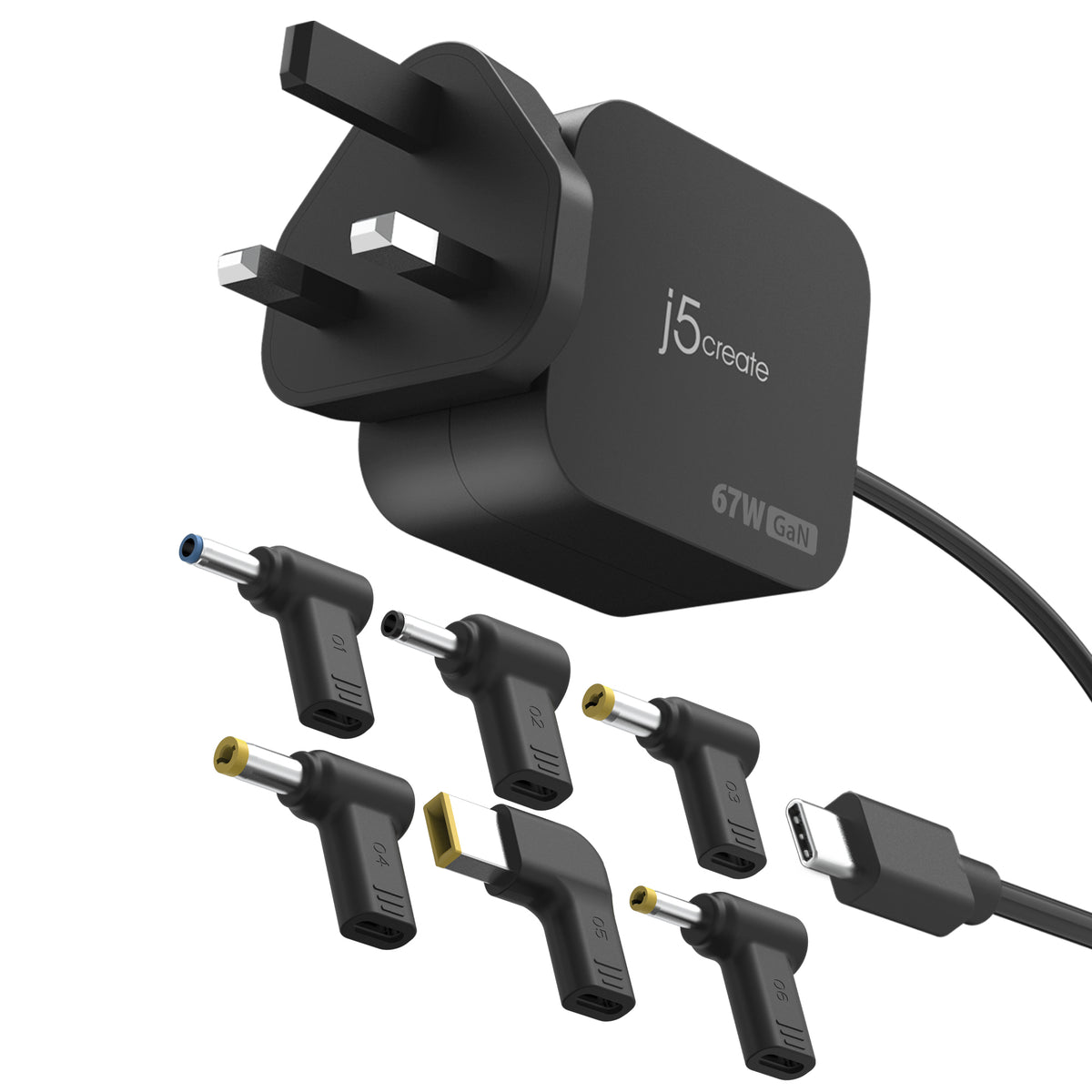 j5create JUP1565DCF-FN cargador de dispositivo móvil Universal Negro Corriente alterna Interior