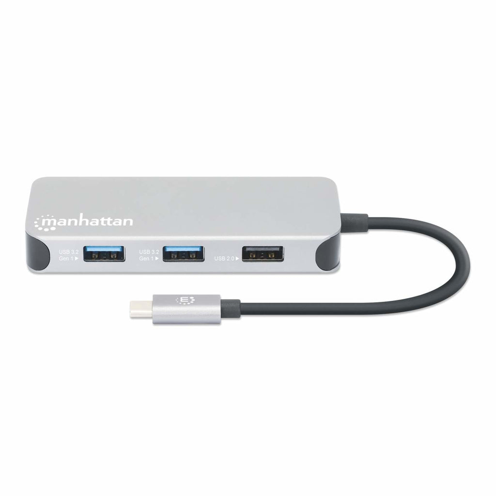 Manhattan 130615 base para portátil y replicador de puertos Alámbrico USB 3.2 Gen 1 (3.1 Gen 1) Type-C Aluminio (4)
