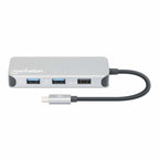 Manhattan 130615 base para portátil y replicador de puertos Alámbrico USB 3.2 Gen 1 (3.1 Gen 1) Type-C Aluminio (4)