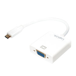 LogiLink UA0237A adaptador de cable de vídeo 0,14 m USB Tipo C VGA (D-Sub) Blanco