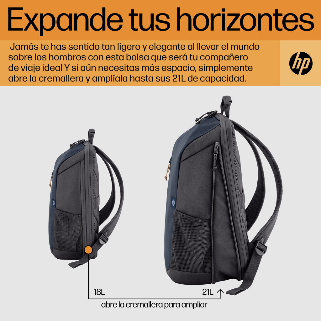 HP Travel 18 Liter 15.6 Iron Gray Laptop Backpack 39,6 cm (15.6") Azul, Gris (8)
