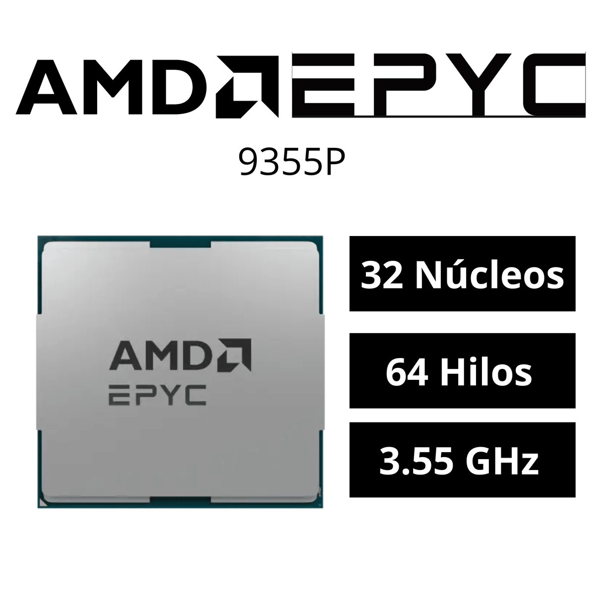 AMD 3.55GHz 32 núcleos 64 hilos 256MB caché Socket SP5
