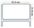 Labels, Zebra, Normal Paper, Z-Perform 1000T Removable, An: 101.6 mm, Al: 31.75 mm, D: 127 mm, C: 25.4 mm 880351-031D