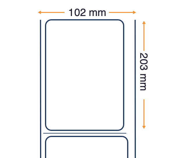 Zebra Labels, Others, Papel térmico, Z-Perform 1000D, An: 101,6 mm, Al: 203,2 mm, Diám. ext.: 127 mm, Diám. int.: 25,4 mm 3012884-T