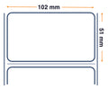 Labels, Zebra, Normal, Z-Select 2000T, Ancho: 101,6 mm, Alto: 50,8 mm, Diámetro: 127 mm, C: 25,4 mm 800274-205