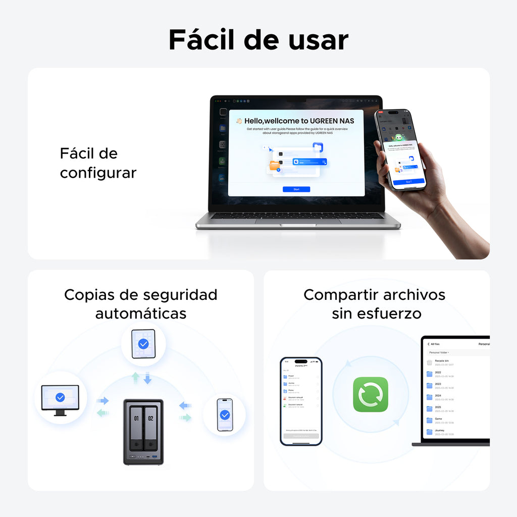Ugreen NASync DXP2800 NAS System 2-Bay Compacto Intel® N N100 8 GB DDR5 0 TB UGOS Pro Negro (5)