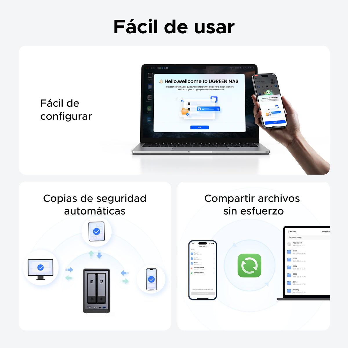 Ugreen NASync DXP2800 NAS System 2-Bay Compacto Intel® N N100 8 GB DDR5 0 TB UGOS Pro Negro (5)