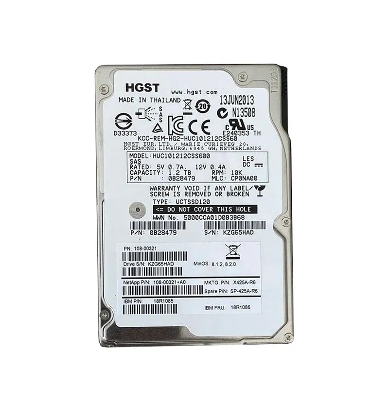 Dell NetApp 1.2TB 10K SAS Disk 108-00321-RFB – Reacondicionado