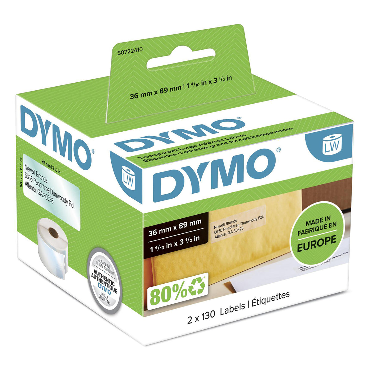 DYMO LW - Large Address Labels - 36 x 89 mm - S0722410 Etiqueta para impresora autoadhesiva