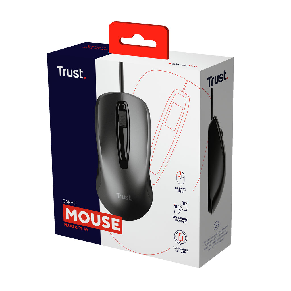 Trust Carve ratón Oficina Ambidextro USB tipo A Óptico 1200 DPI (7)