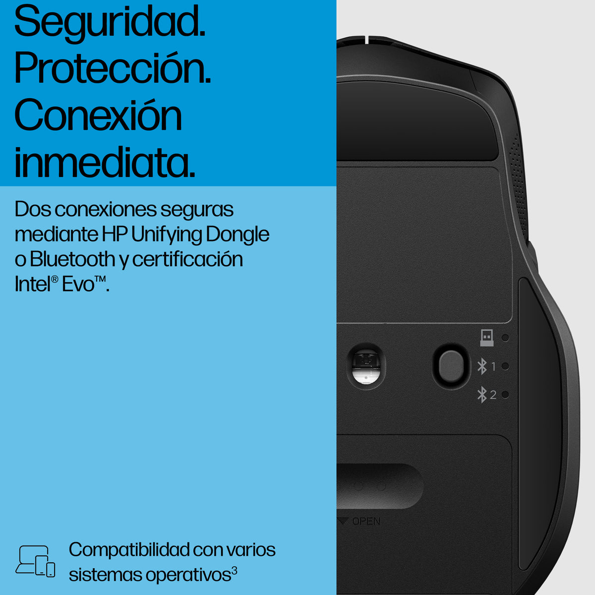 HP 685 Comfort Dual-Mode Mouse ratón Hogar Mano derecha Wi-Fi 1200 DPI (5)