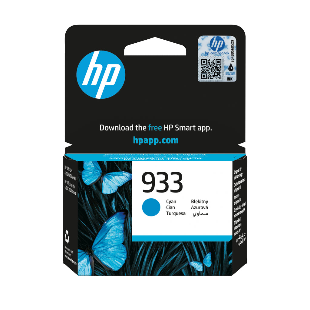HP 933 Cyan Officejet Ink Cartridge cartucho de tinta 1 pieza(s) Rendimiento estándar (2)