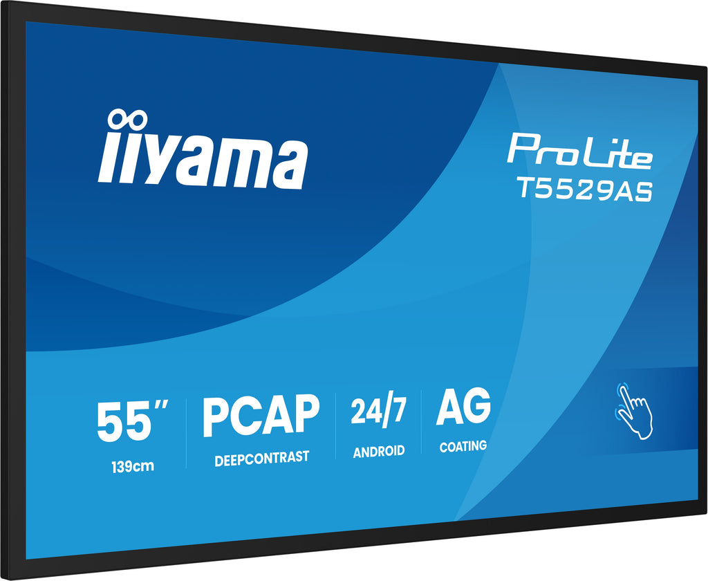iiyama T5529AS-B1AG pantalla de señalización Diseño de quiosco 138,7 cm (54.6") LED Wifi 450 cd / m² 4K Ultra HD Negro Pantalla táctil Procesador incorporado Android 24/7 (6)