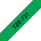 Brother TZE-731 cinta para impresora de etiquetas Negro sobre verde (2)