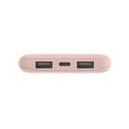 Cargador portátil - 10000 mAh - 18 vatios - 3 conectores de salida (USB-C, 2 x USB) - oro rosa