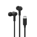 Auriculares internos con micro - en oreja - cableado - USB-C - aislamiento de ruido - negro