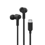 Auriculares internos con micro - en oreja - cableado - USB-C - aislamiento de ruido - negro