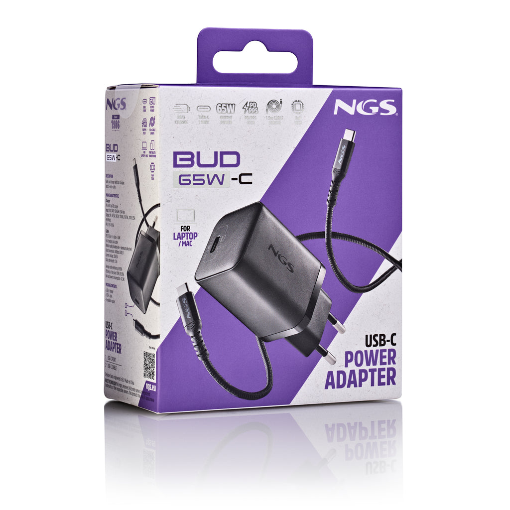 NGS BUD 65W-C Universal Negro Corriente alterna Carga rápida Interior (9)
