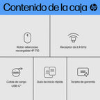 HP 710 Rechargeable Silent Black Bluetooth Mouse ratón Oficina Ambidextro RF Wireless + Bluetooth 3000 DPI (5)