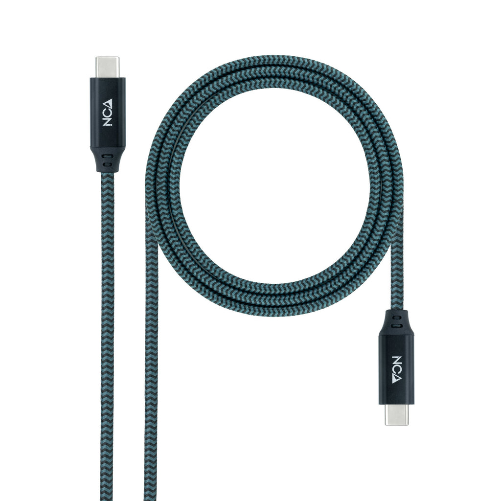 Nanocable 10.01.4301-L150-COMB cable USB USB4 Gen 2x2 1,5 m USB C 20 Gbit/s Verde azulado, Negro, Gris (2)
