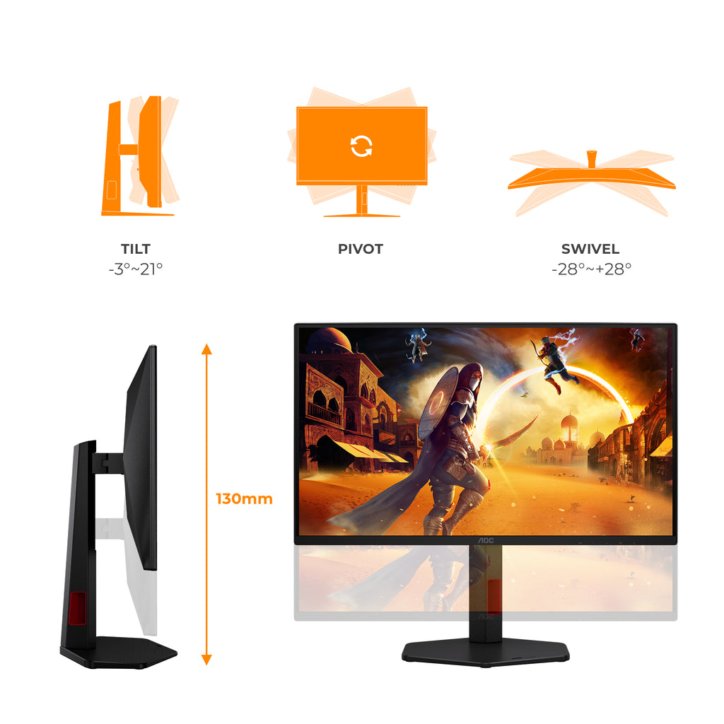 AOC G4 25G4ZR pantalla para PC 62,2 cm (24.5") 1920 x 1080 Pixeles LCD Negro, Rojo (4)