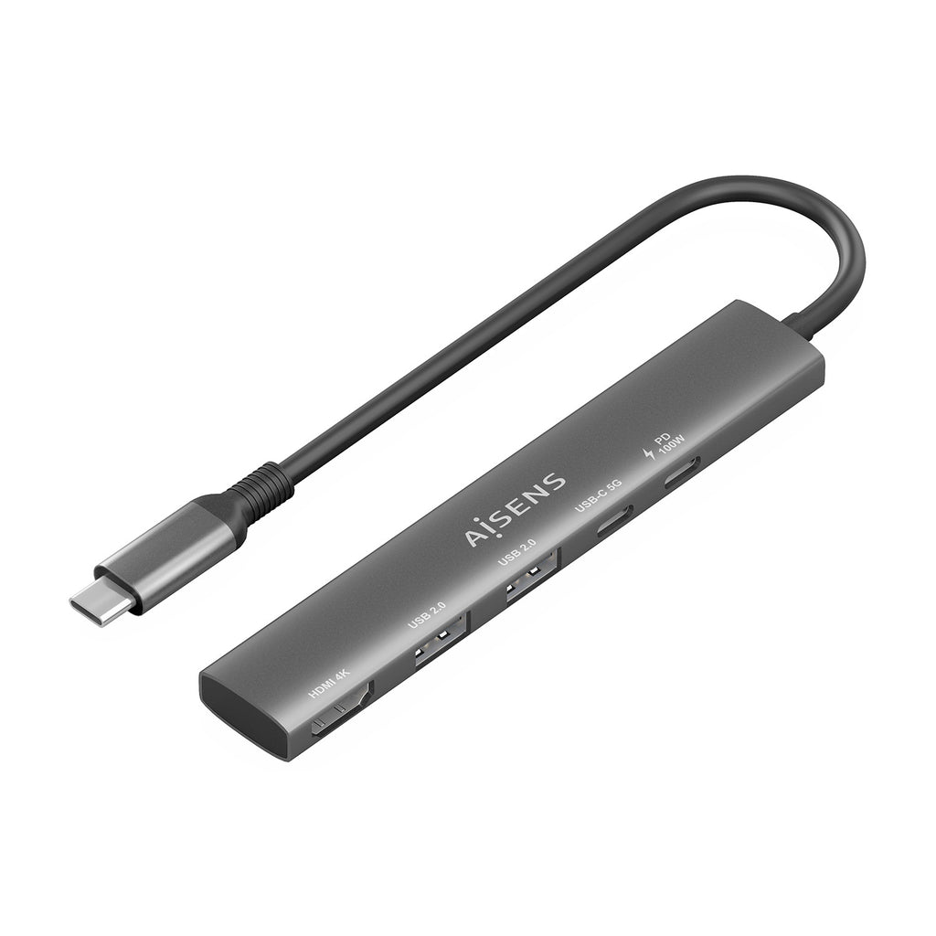 AISENS ASUC-5P022-GR base para portátil y replicador de puertos Alámbrico USB 3.2 Gen 1 (3.1 Gen 1) Type-C (2)