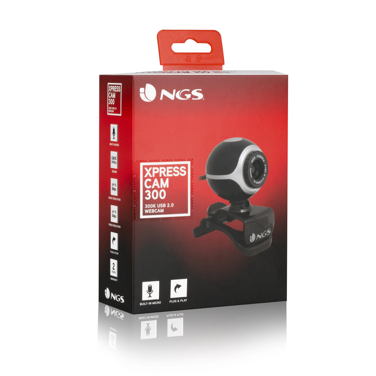 NGS Xpresscam300 cámara web 8 MP 1920 x 1080 Pixeles USB 2.0 Negro, Plata (5)