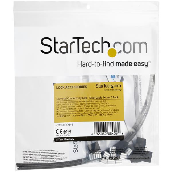 StarTech.com CONNLOCKPK5 organizador de cables Piso Cable con piezas de sujeción Plata 5 pieza(s) (6)