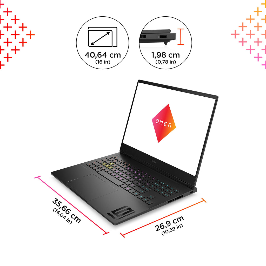 HP OMEN 16-u0004na Intel® Core™ i7 i7-13700HX Laptop 40.6 cm (16") 2K 16 GB DDR5-SDRAM 1 TB SSD NVIDIA GeForce RTX 4060 Wi-Fi 6E (802.11ax) Windows 11 Home Black (8)