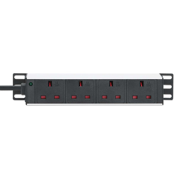 Intellinet 715621 unidad de distribución de energía (PDU) 4 salidas AC 1U Negro, Blanco (4)
