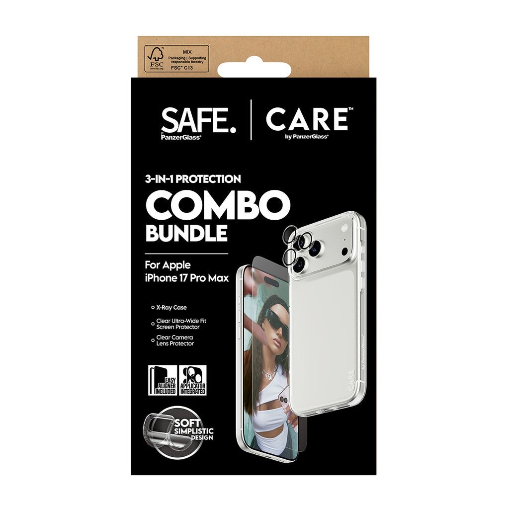 PanzerGlass SAFE. | CARE™ by ® 3-in-1 Combo Bundle iPhone 17 Pro Max Protector de pantalla Apple 1 pieza(s) (3)