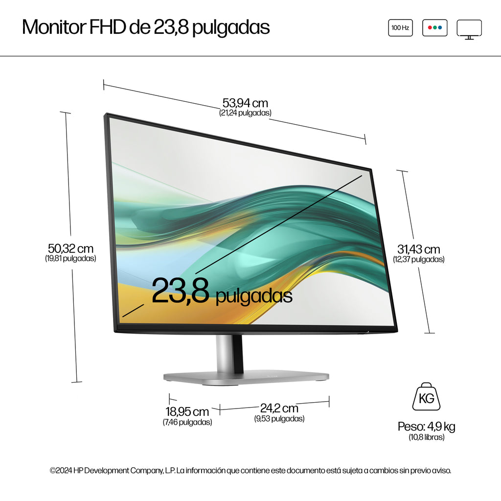 HP Series 5 Pro 524pf pantalla para PC 60,5 cm (23.8") 1920 x 1080 Pixeles Full HD LCD Negro (5)