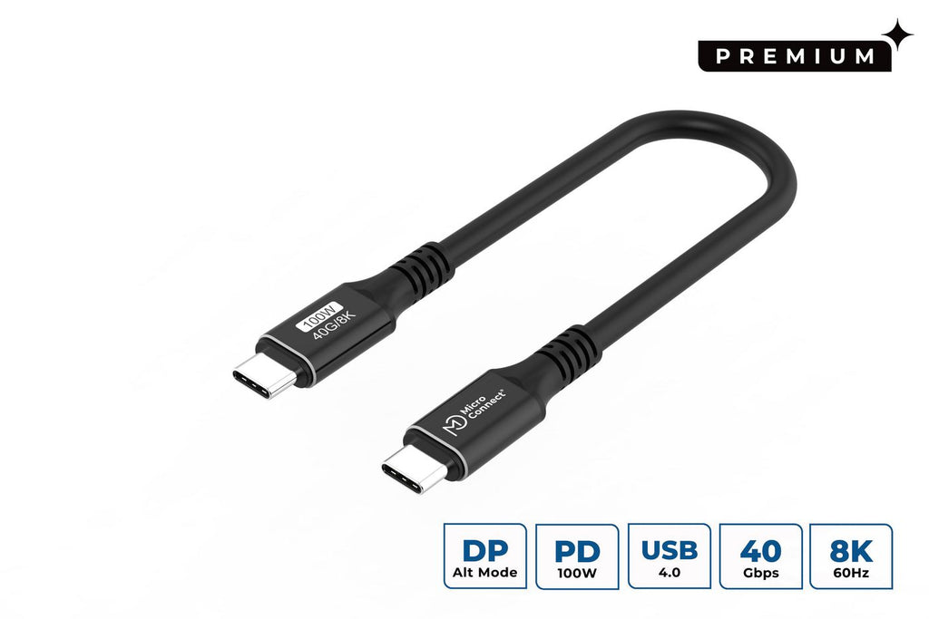 Microconnect USB4CC015 cable USB USB4 Gen 3x2 0,15 m USB C 100 W Negro (2)
