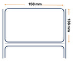 Etiquetas, Zebra, Papel Normal, Z-Perform 1000T, An: 158 mm, Al: 136,53 mm, Pr: 200 mm, Di: 76 mm 3006808-T