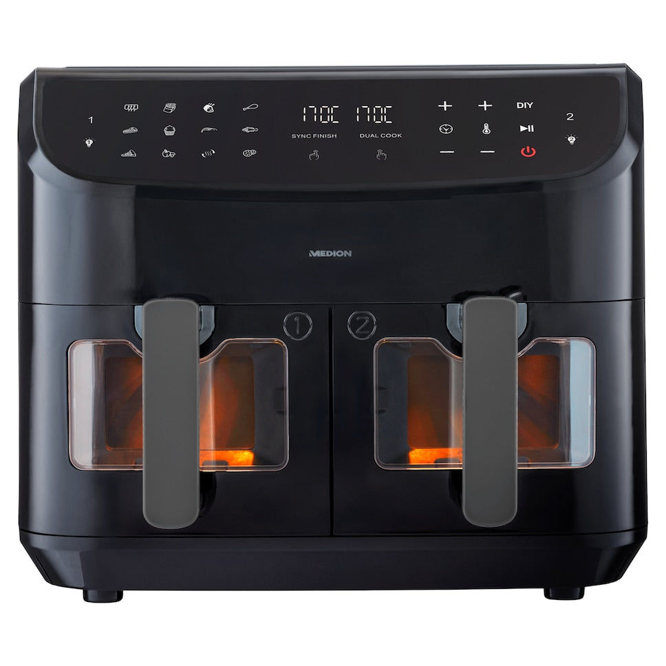 MEDION LIFE P20 Doble 8,7 L 2600 W Freidora de aire caliente Negro (3)