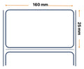 Labels, Zebra, Sintético, Z-Ultimate 3000T Blanco, An: 160 mm, Al: 25 mm, D: 200 mm, C: 76 mm 3011780-T