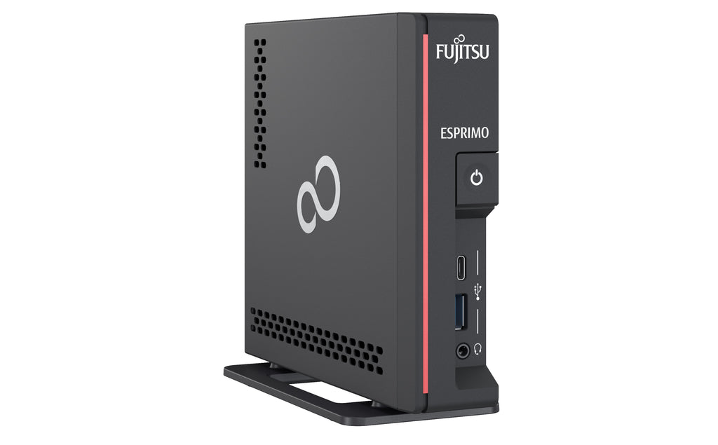 Fujitsu ESPRIMO G5011 Intel® Pentium® Gold G6400 4 GB DDR4-SDRAM 128 GB SSD Windows 10 Pro Escritorio Mini PC Rojo, Negro (3)