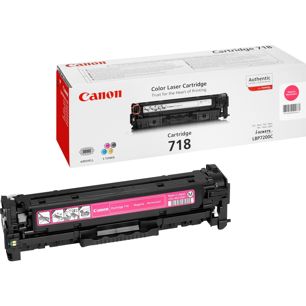 Canon CRG-718 M cartucho de tóner 1 pieza(s) Original Magenta (2)